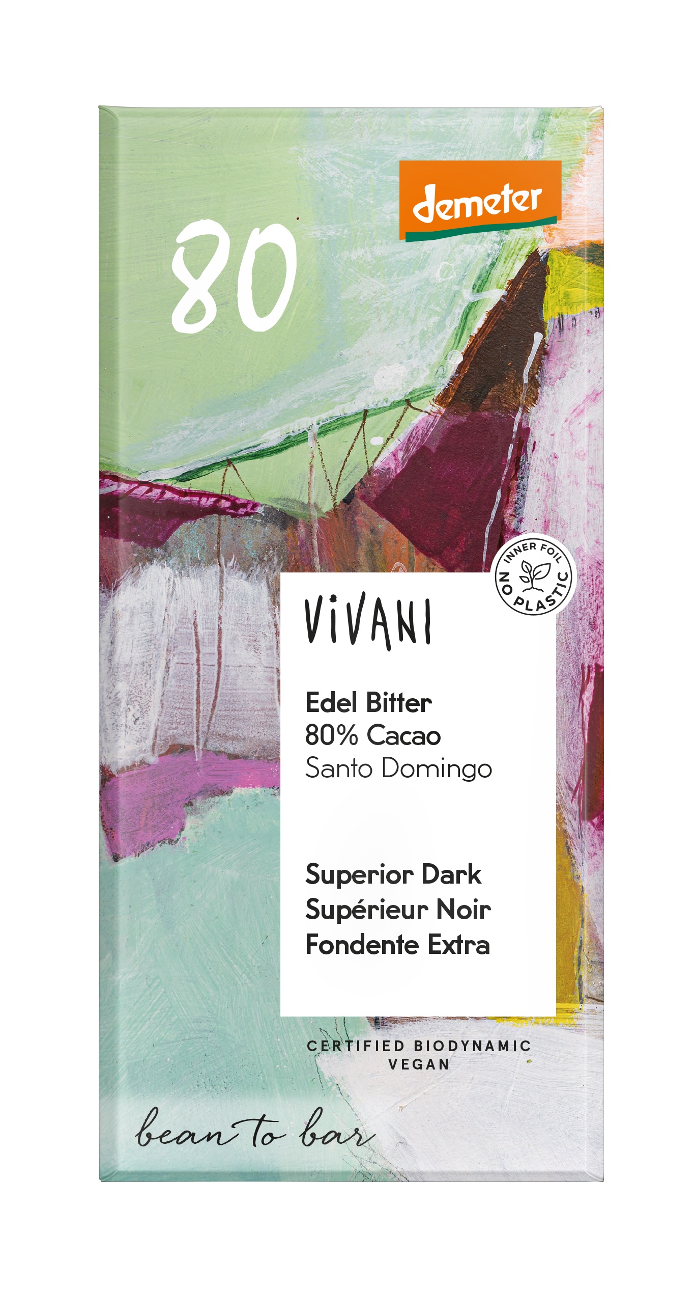 Vivani Chocolat noir supérieur 80% Santo domingo bio demeter 90g